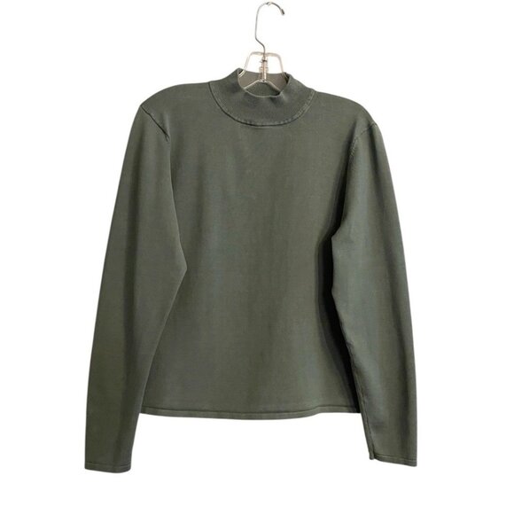 Pendleton Silk Blend Sweater XL Olive Green Classic Minimalist Capsule Wardrobe - Picture 2 of 7